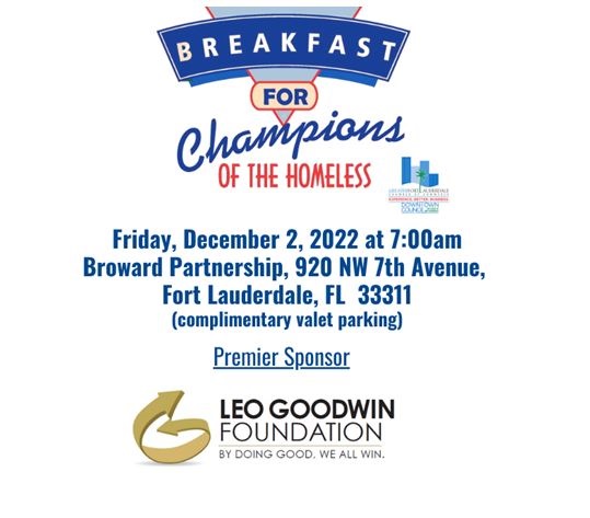 Breakfast for Champions of the Homeless