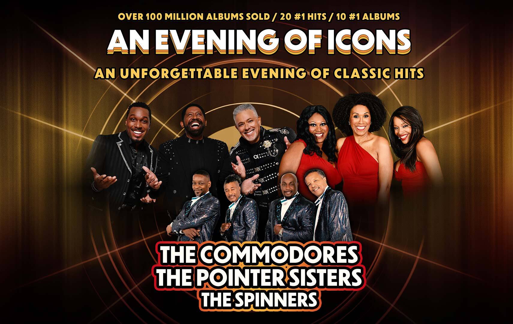 Commodores, The Pointer Sisters and The Spinners